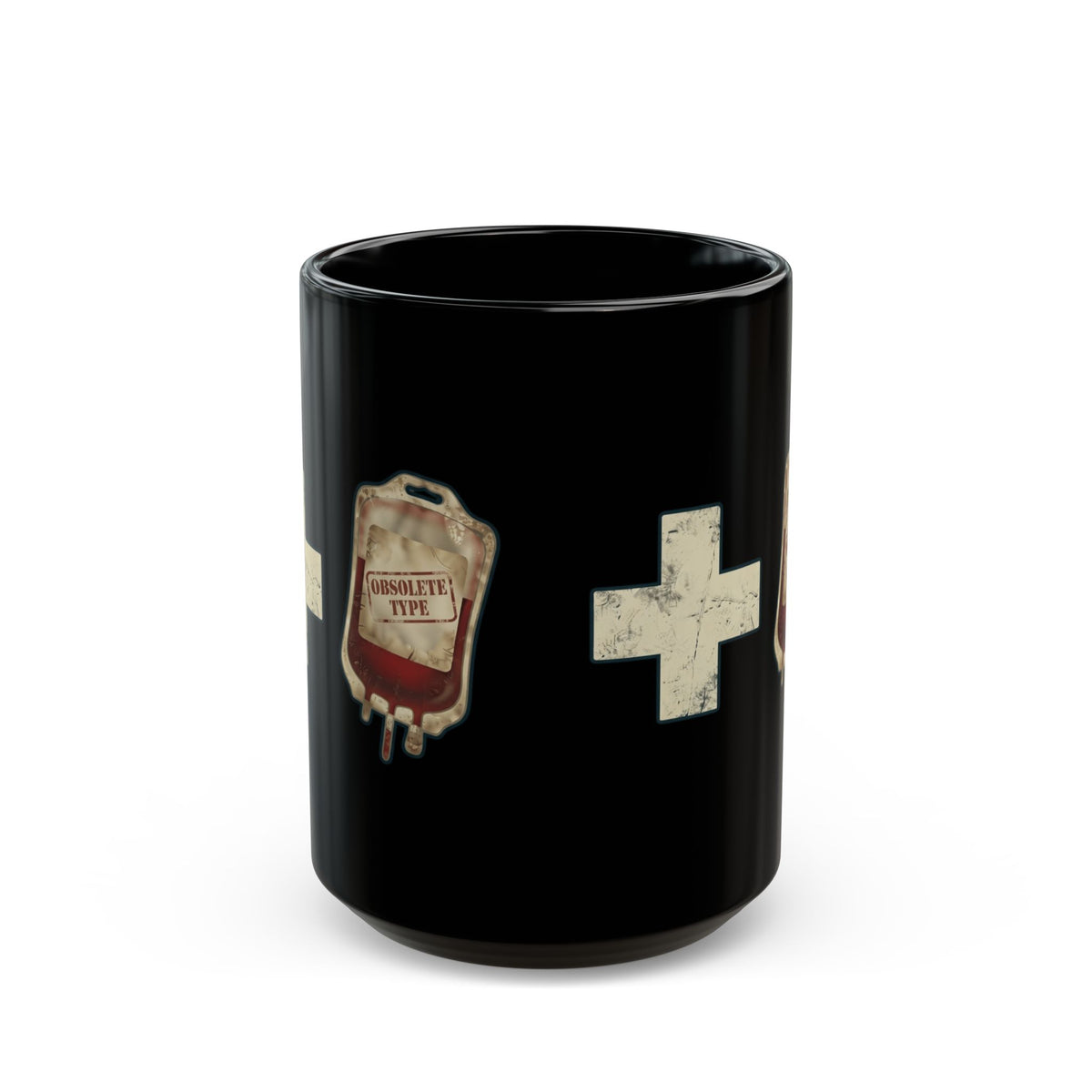 "Blood Type" Black Ceramic Mug — Graphic