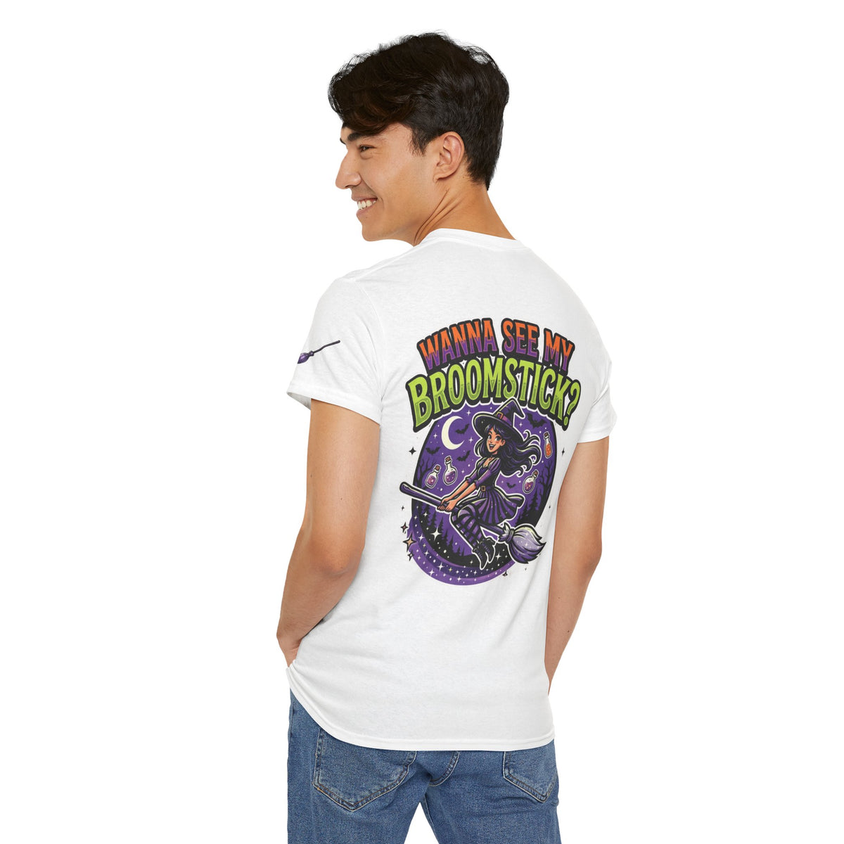 Color: White | Wanna See My Broomstick Premium Graphic Tee