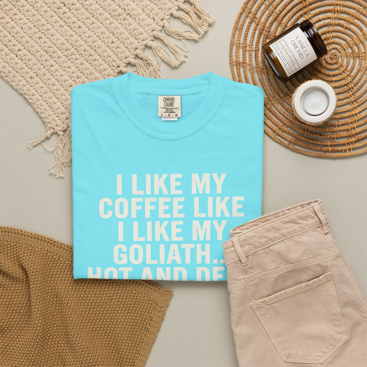 Good Book Series Coffee Hot and Dead Unisex Garment-Dyed Tee