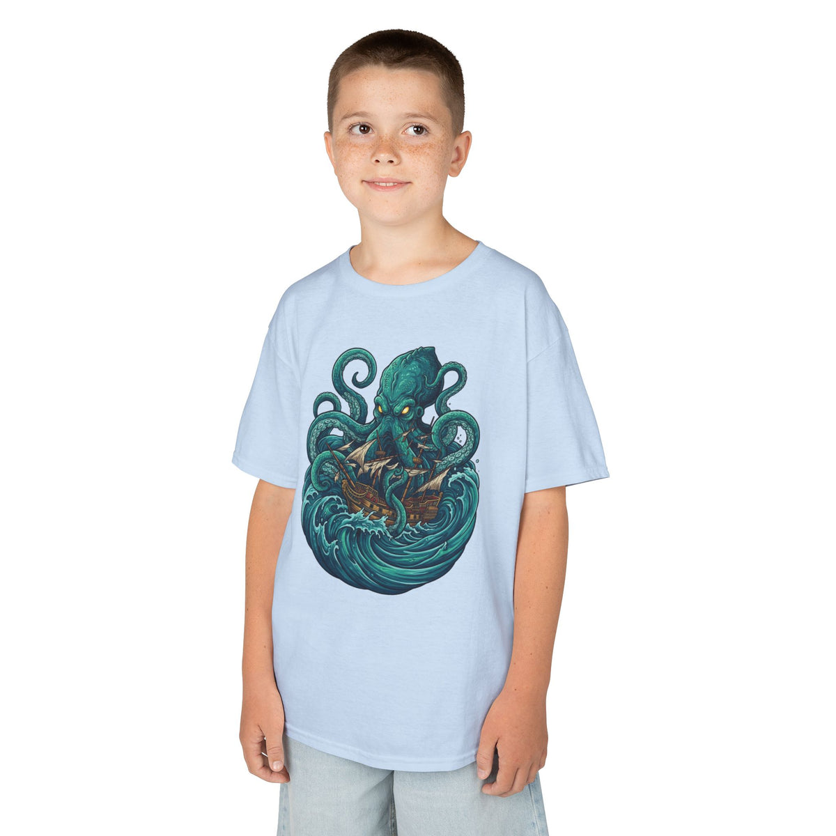 Color: Light Blue | The Kraken (Norse-Global Maritime) Kids Tee