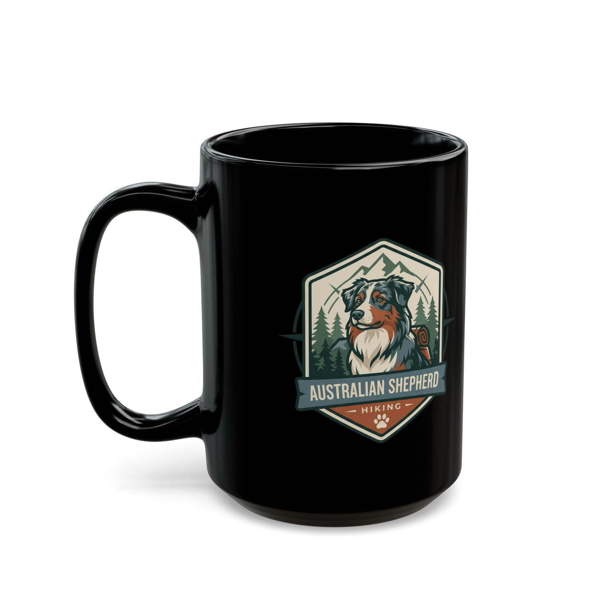 "Australian Sheperd" Black Ceramic Mug