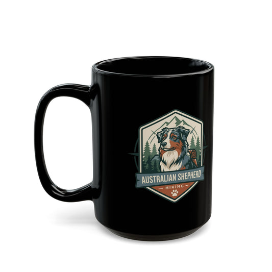 "Australian Sheperd" Black Ceramic Mug