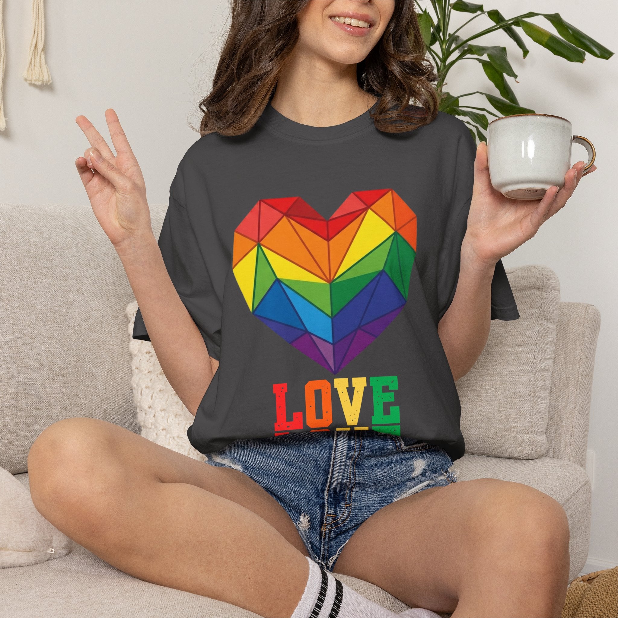"LOVE" Unisex Garment-Dyed Tee