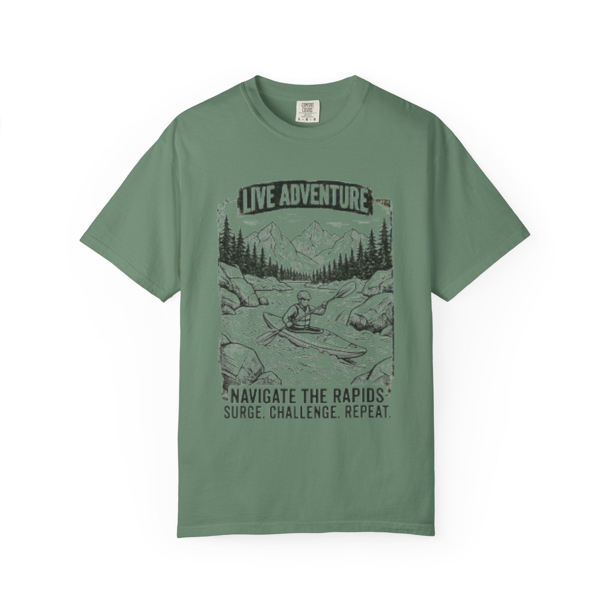 "Live Adventure - Kayak" Unisex Garment-Dyed Tee