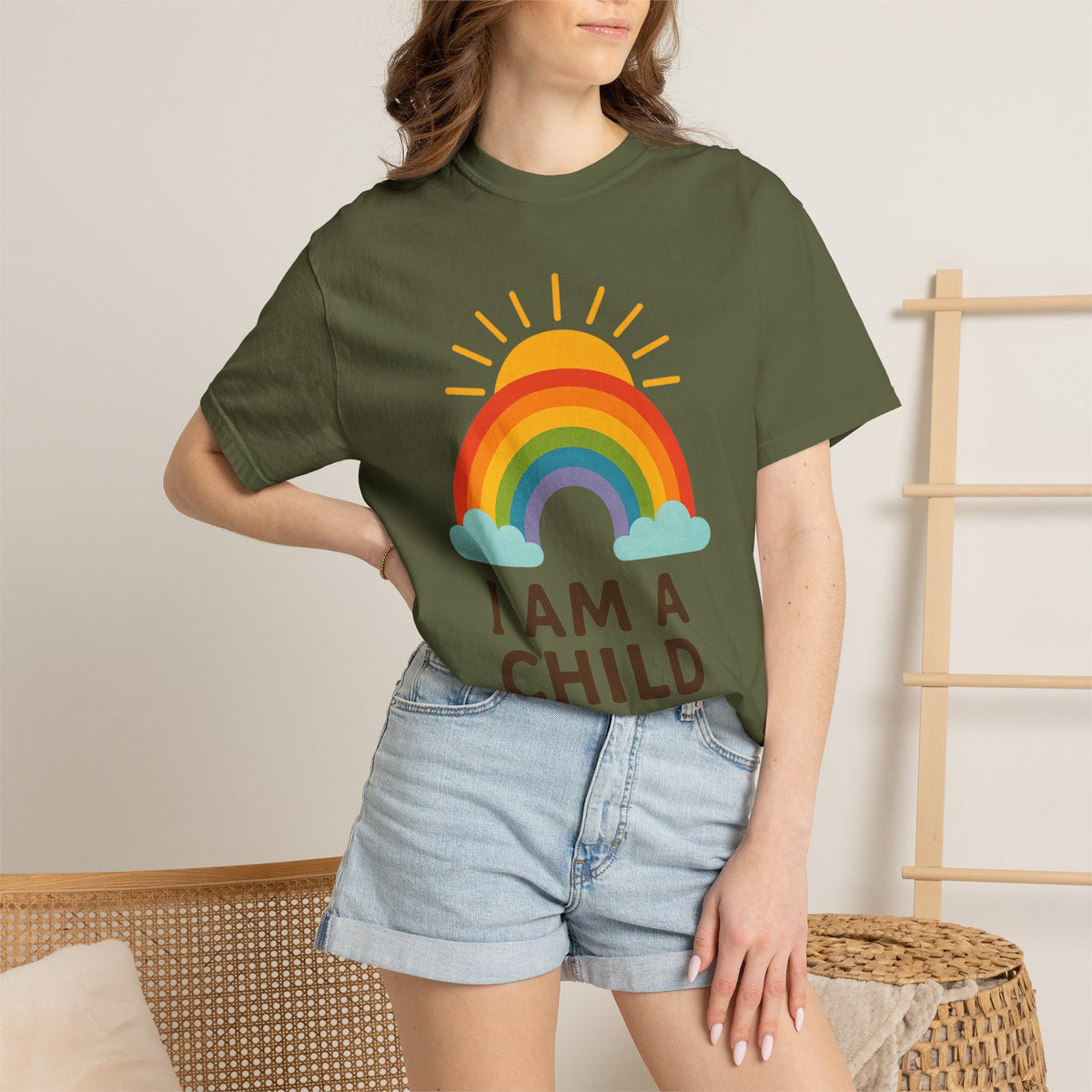 Color: Hemp | I Am a Child of God T-Shirt