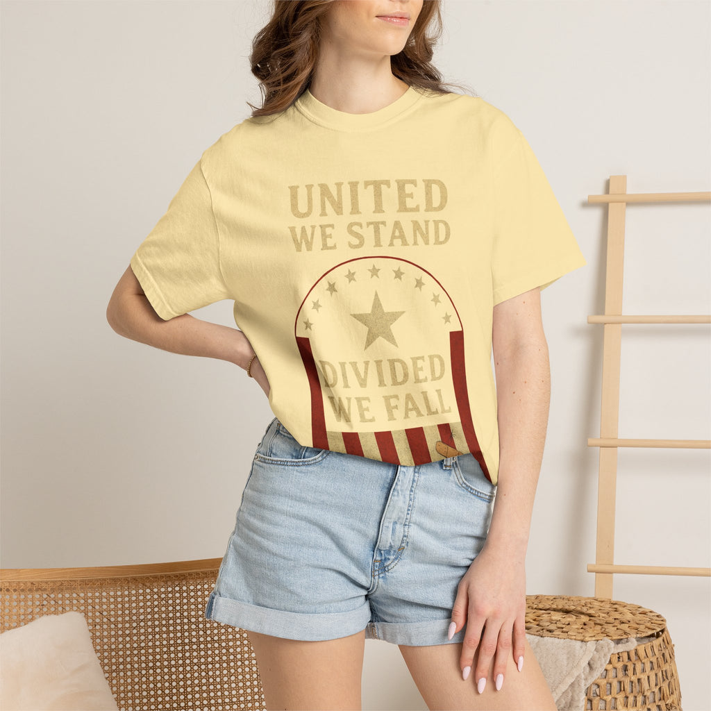 "Divided We Fall" Unisex Garment-Dyed T-shirt