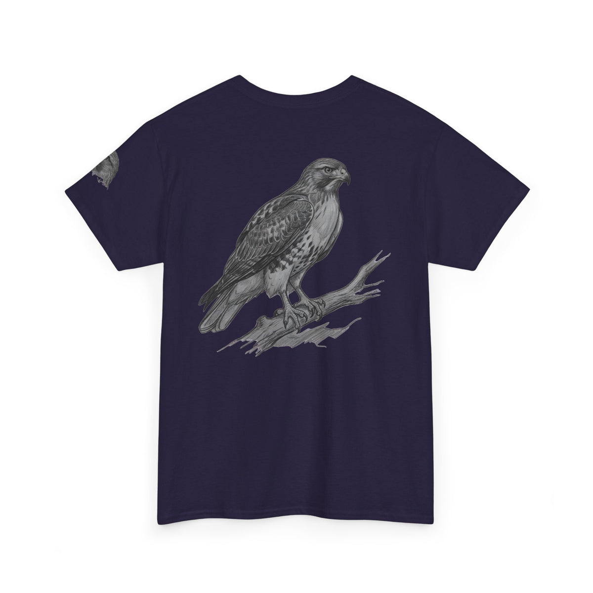 "Pencil Sketch Art Red-Tailed Hawk" Premium Graphic Tee