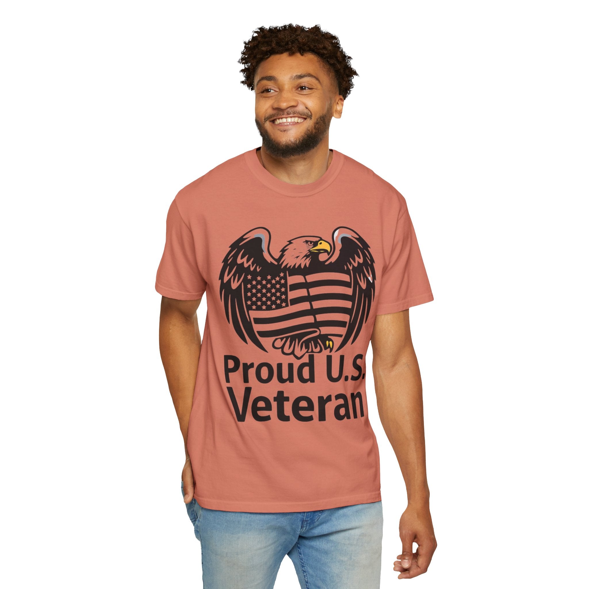 "Proud US Veteran-2" Unisex Garment-Dyed T-shirt