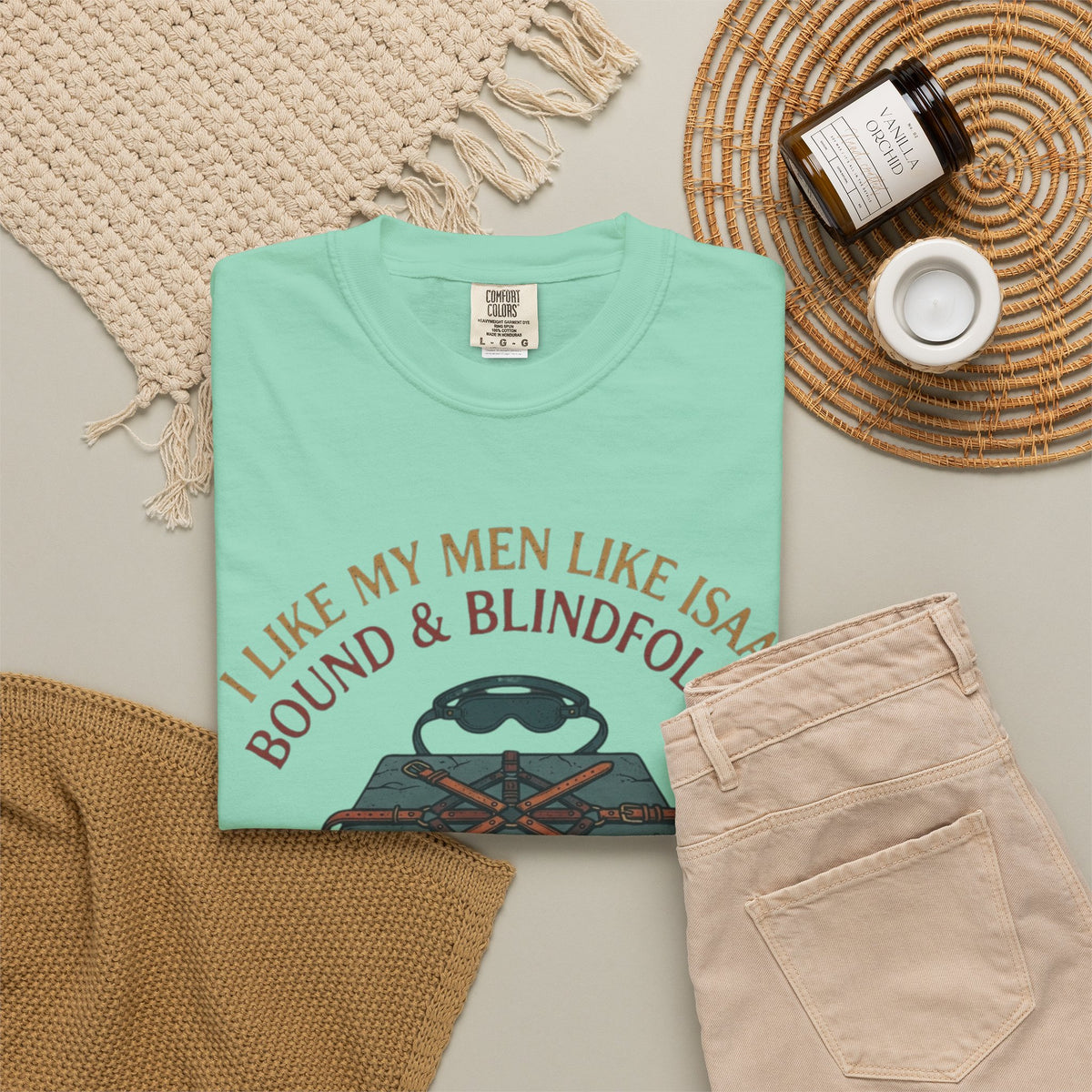 "Good Book Series Bound & Blindfolded" Unisex Garment-Dyed Tee