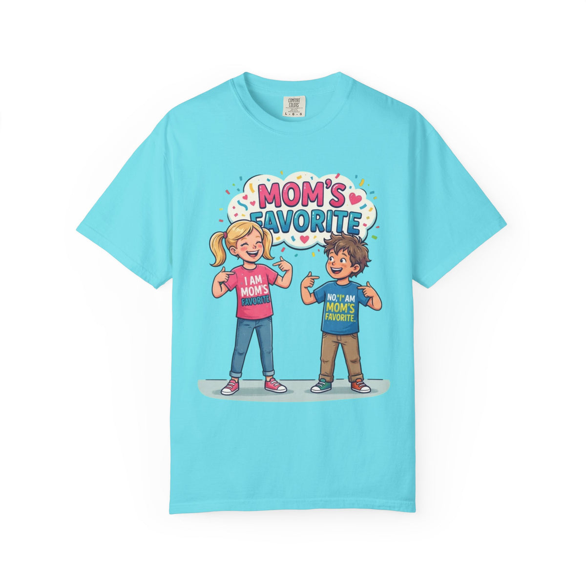 Color: Lagoon Blue | Mom's Favorite Unisex Garment-Dyed Tee