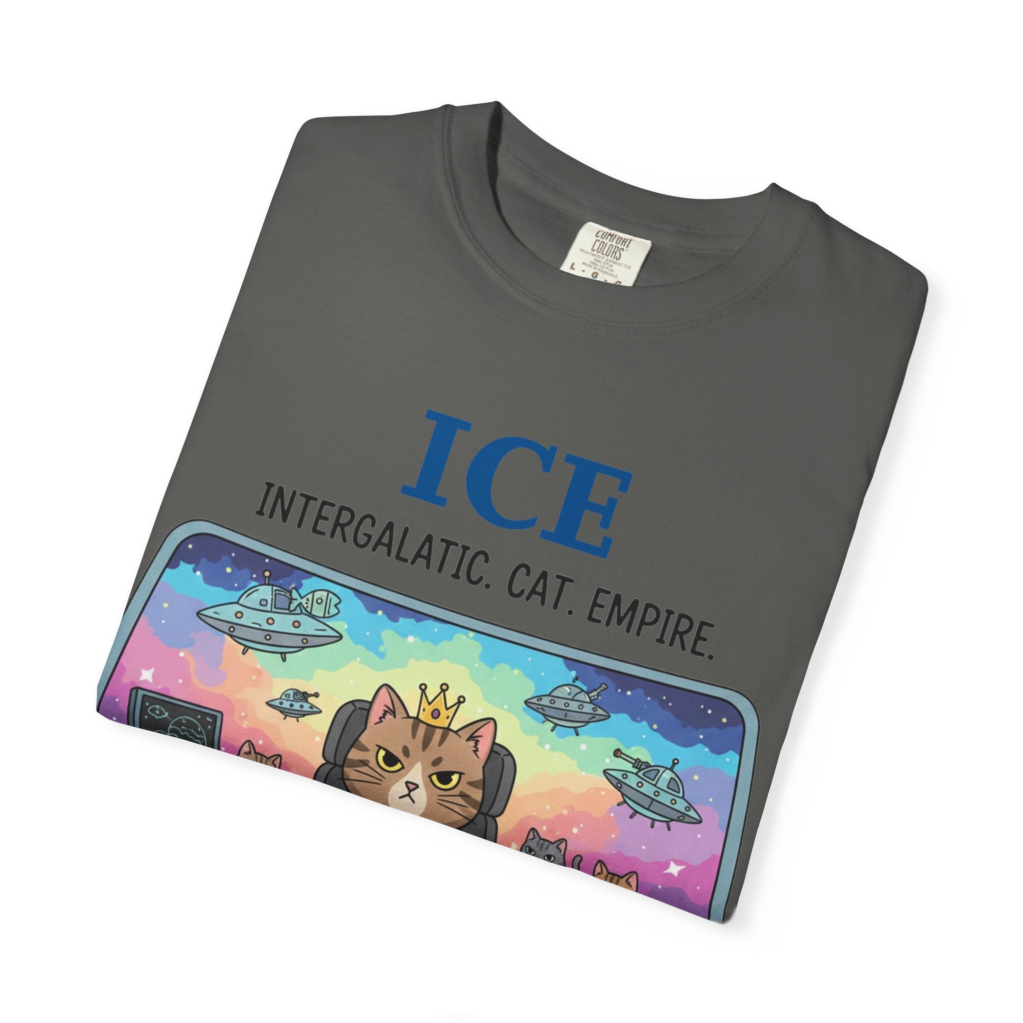 "ICE (Intergalactic Cat Empire)" Unisex Garment-Dyed T-shirt
