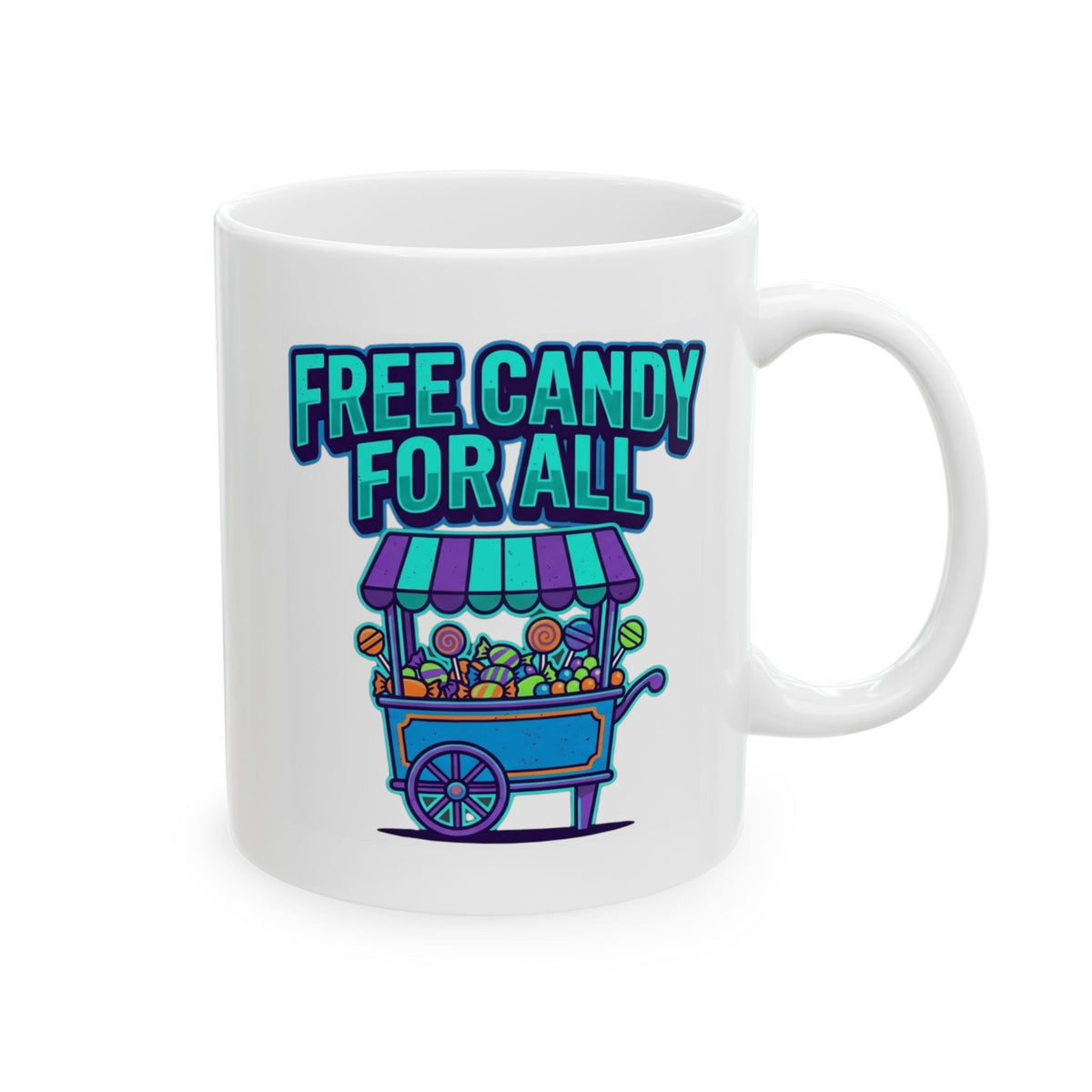 "Free Candy For All" White Ceramic Mug
