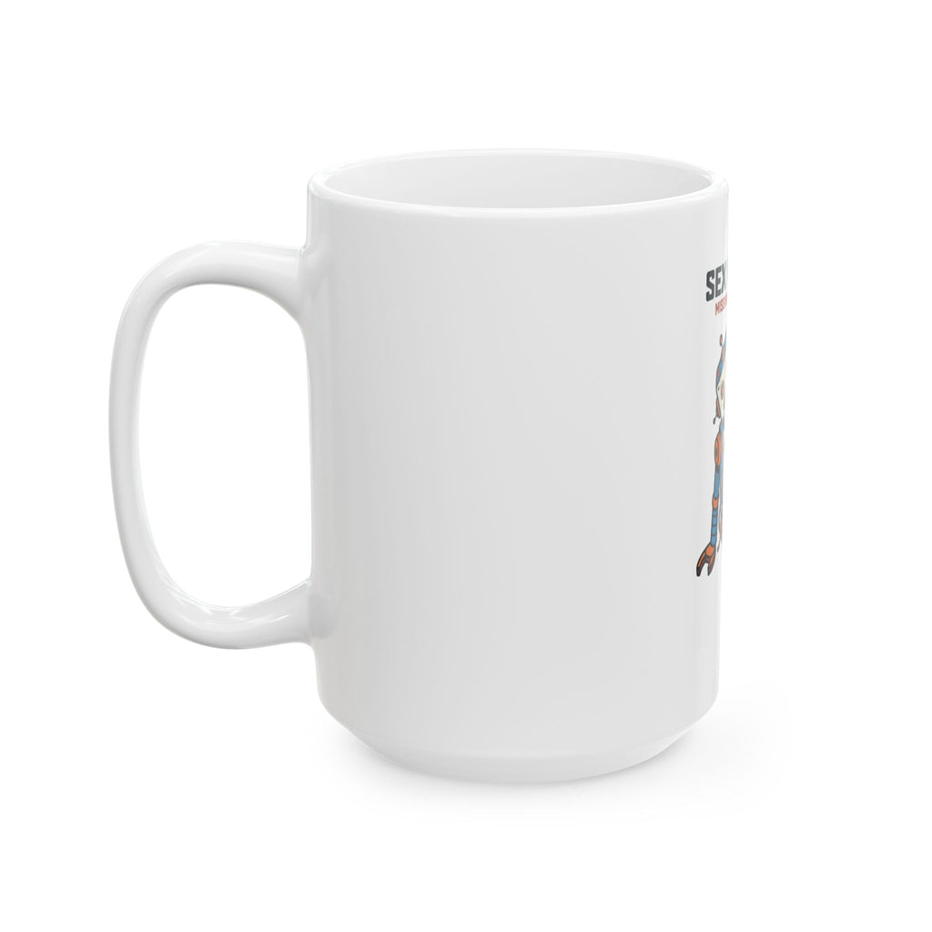 "Sex Machine" White Ceramic Mug