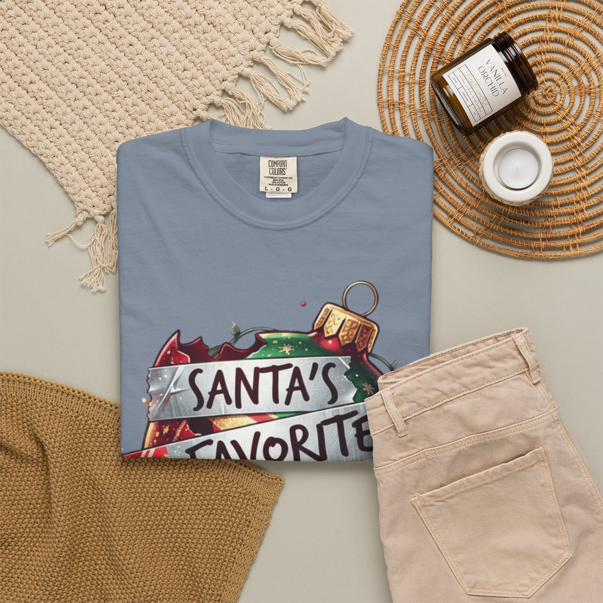 Santa's Favorite Screw Up Unisex Garment-Dyed Tee