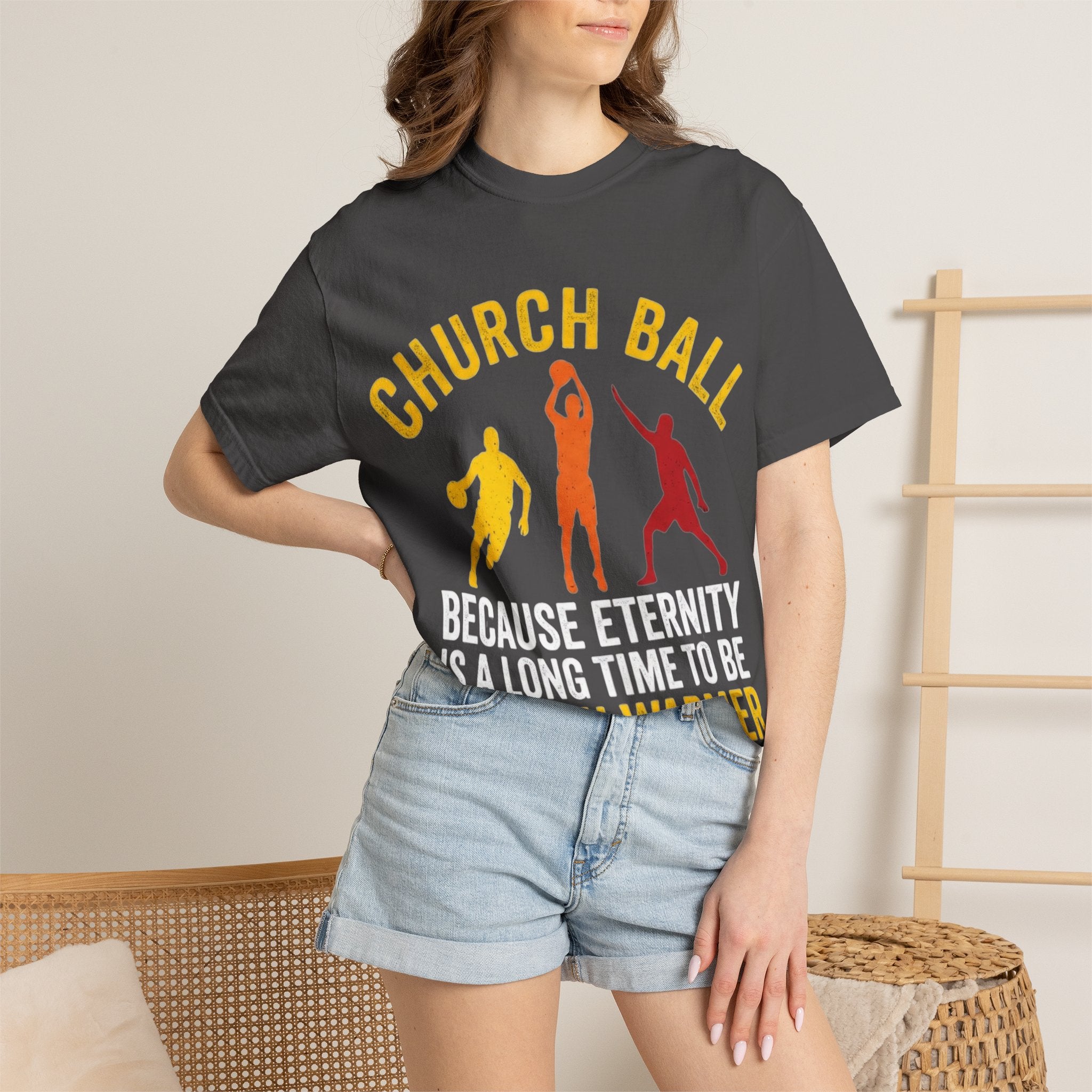 "Church Ball Bench Warmer" Unisex Garment-Dyed T-shirt