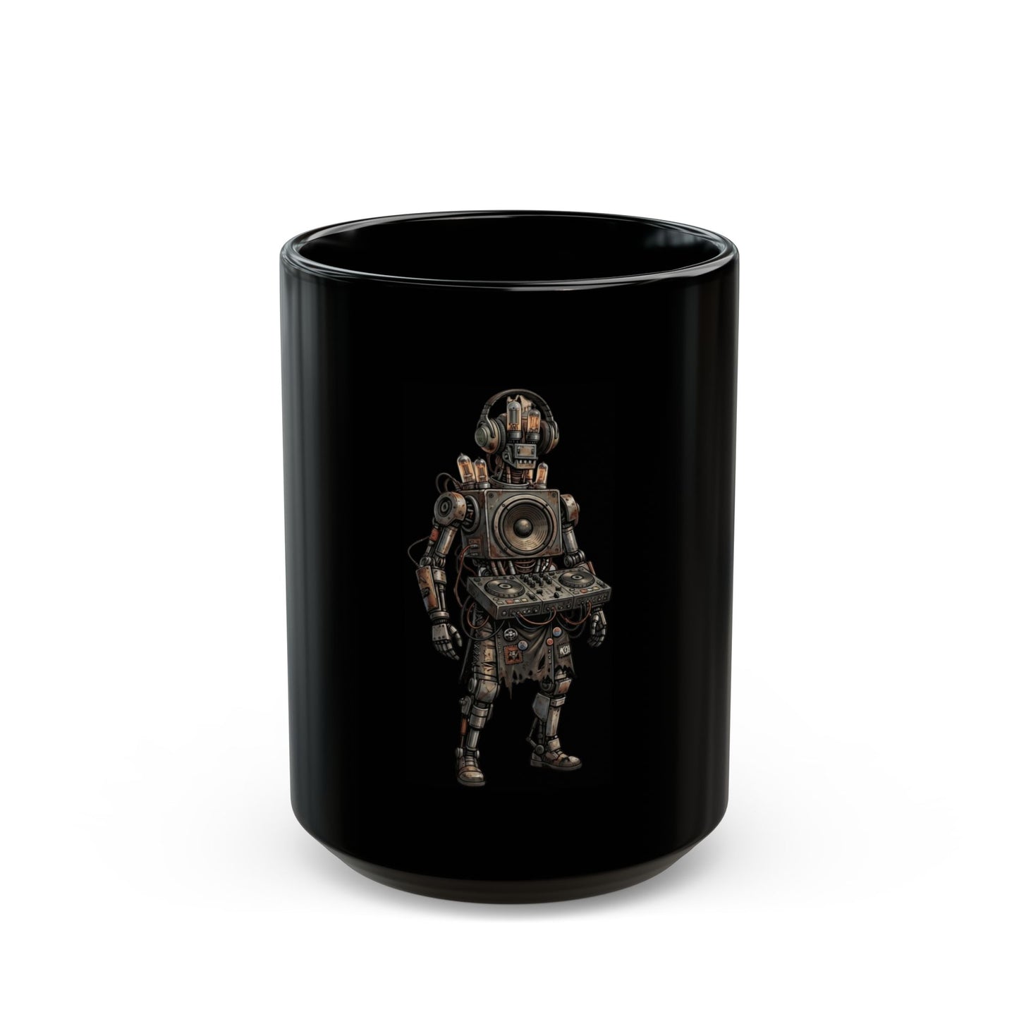 "DJ" Black Ceramic Mug
