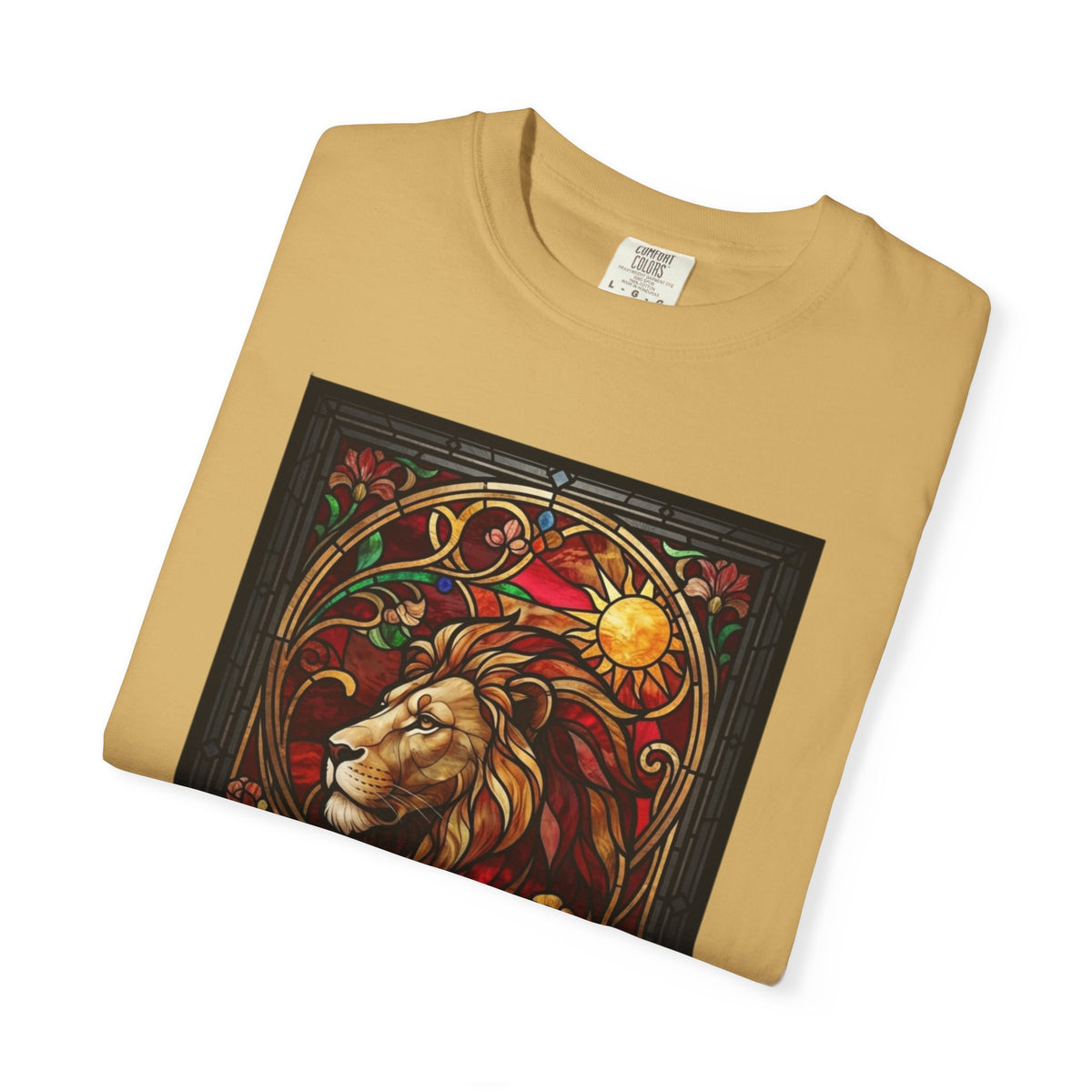 "Stained Glass Sign LEO" Unisex Garment-Dyed Tee