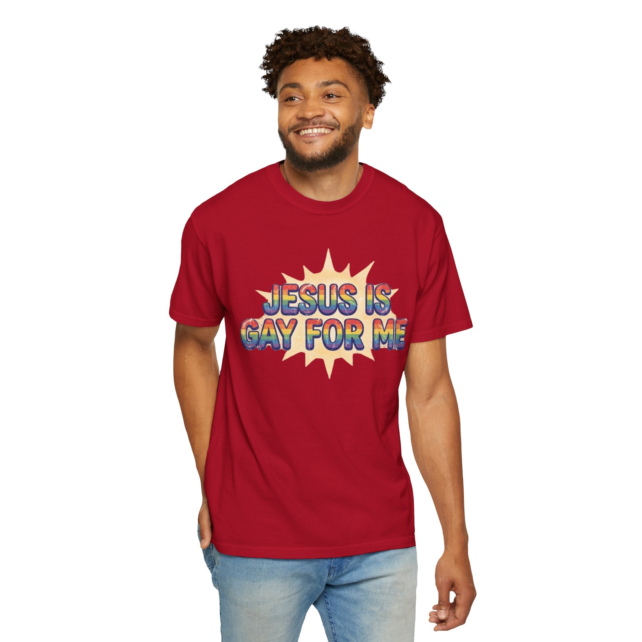 "Jesus is Gay For Me" Unisex Garment-Dyed Tee