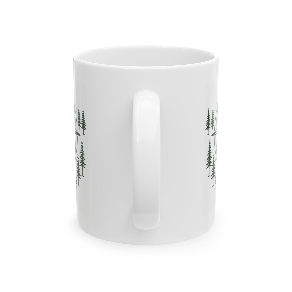 "Compass" White Ceramic Mug — Graphic