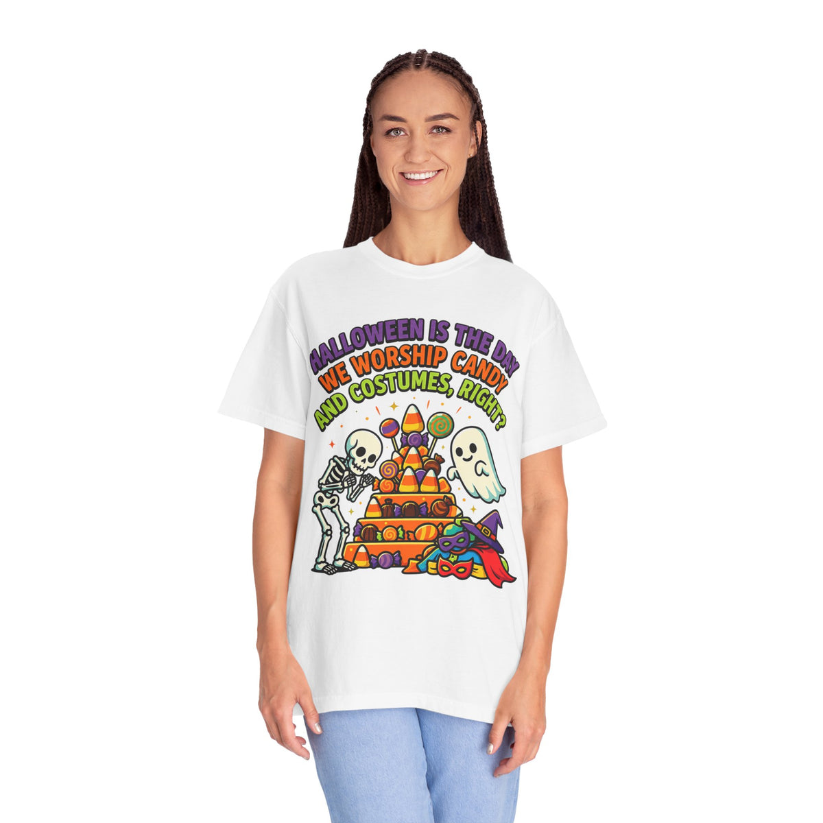 Color: White | Worship Candy Unisex Garment-Dyed Tee