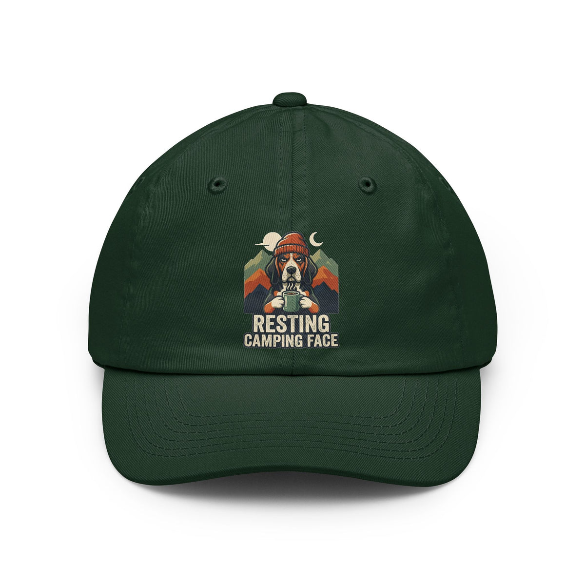 Color: Forest Green | Resting Camping Face Dad Hat