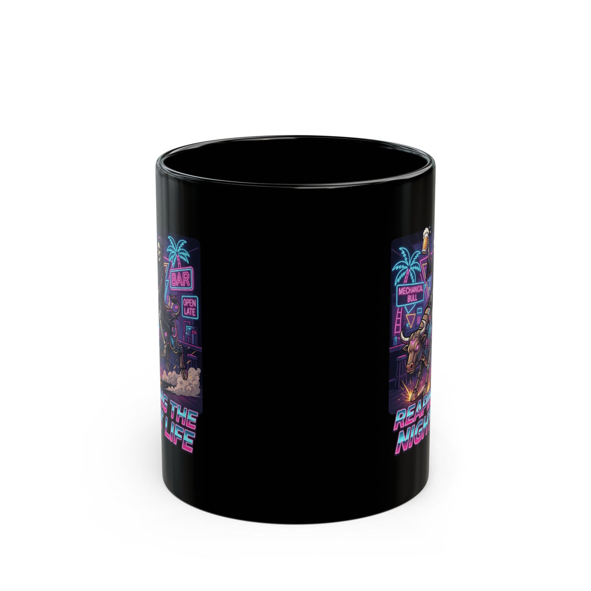 "Reaping the Night Life" Black Ceramic Mug
