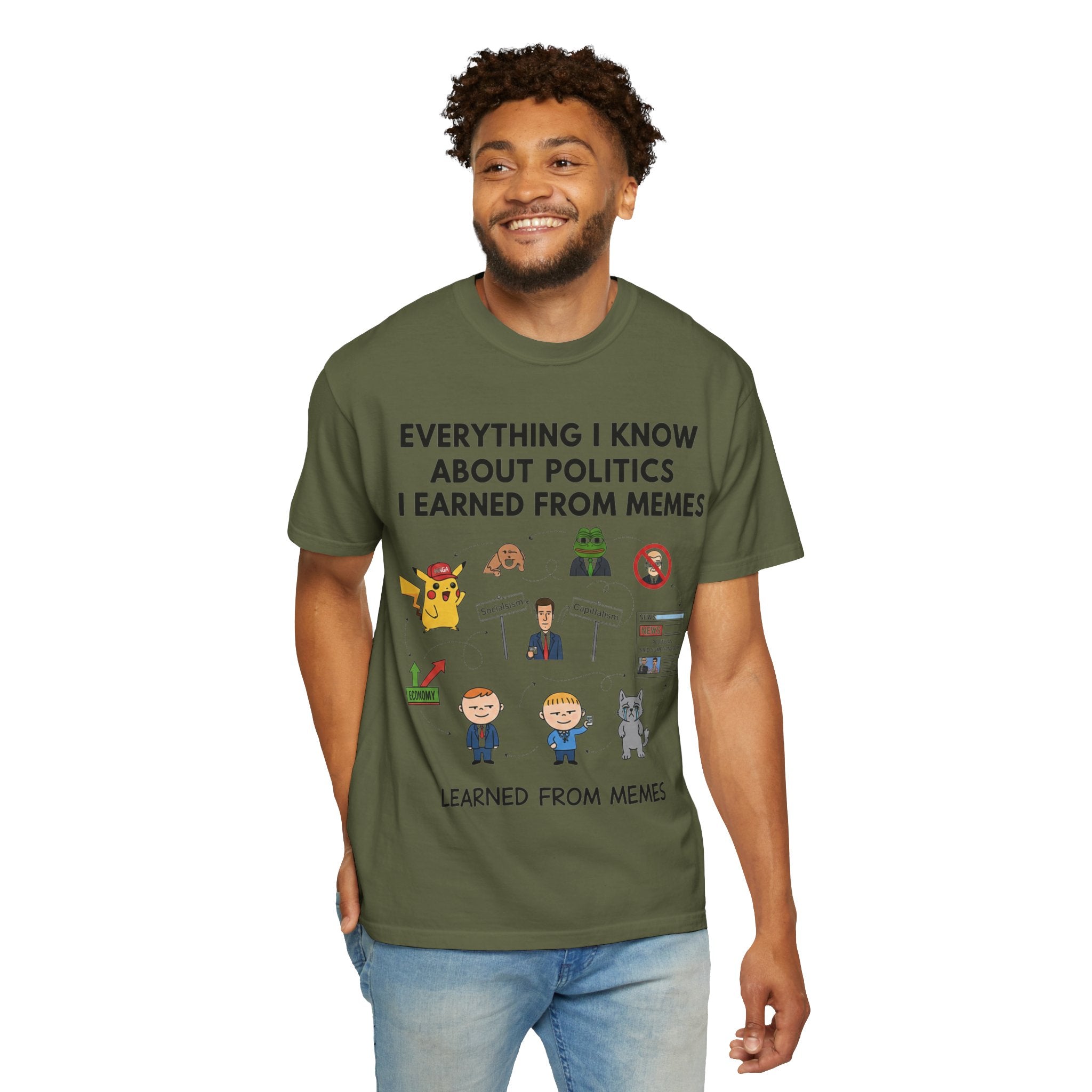 "Advanced Degrees in Memes" Unisex Garment-Dyed T-shirt
