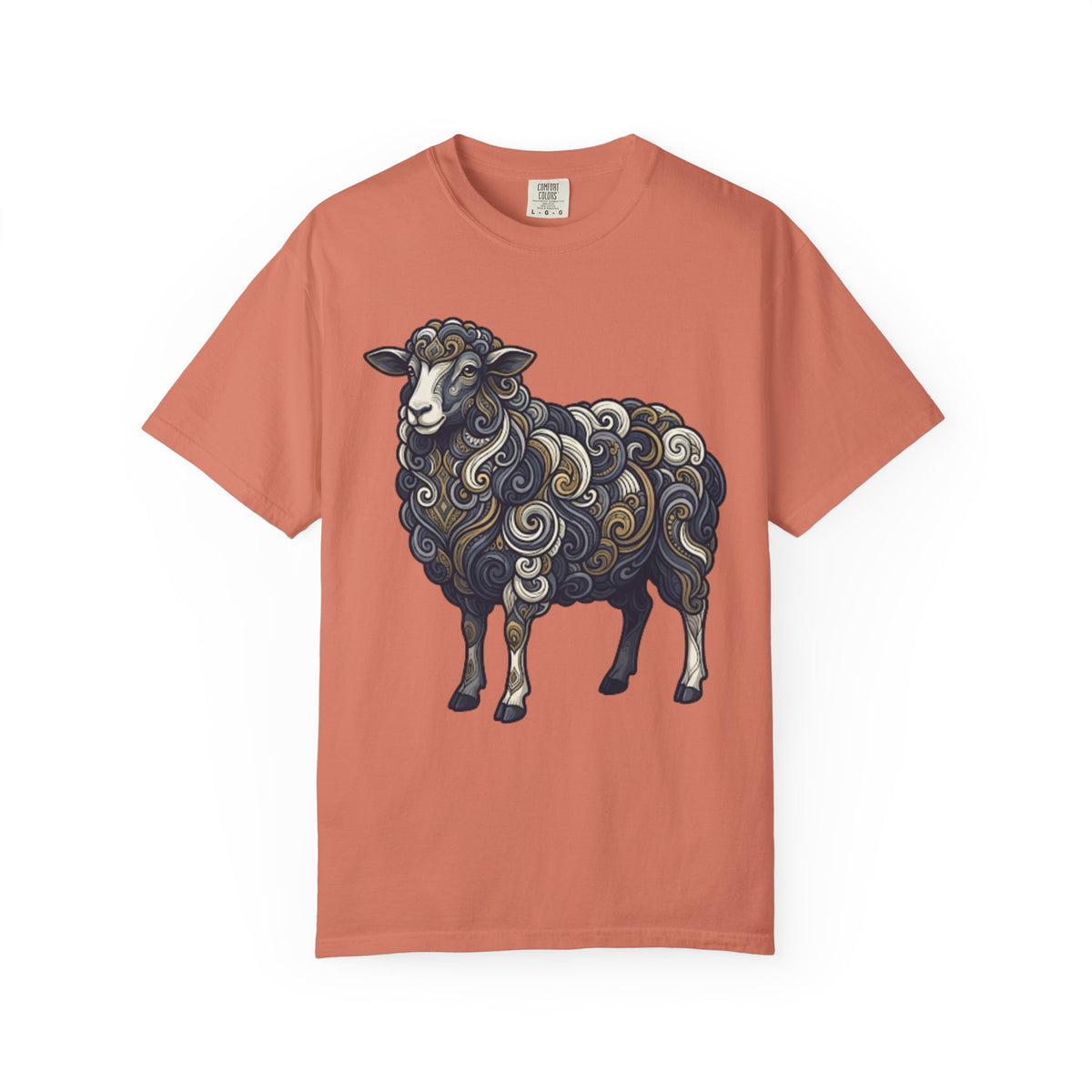 Color: Terracotta | Barnyard Sheep Unisex Garment-Dyed Tee