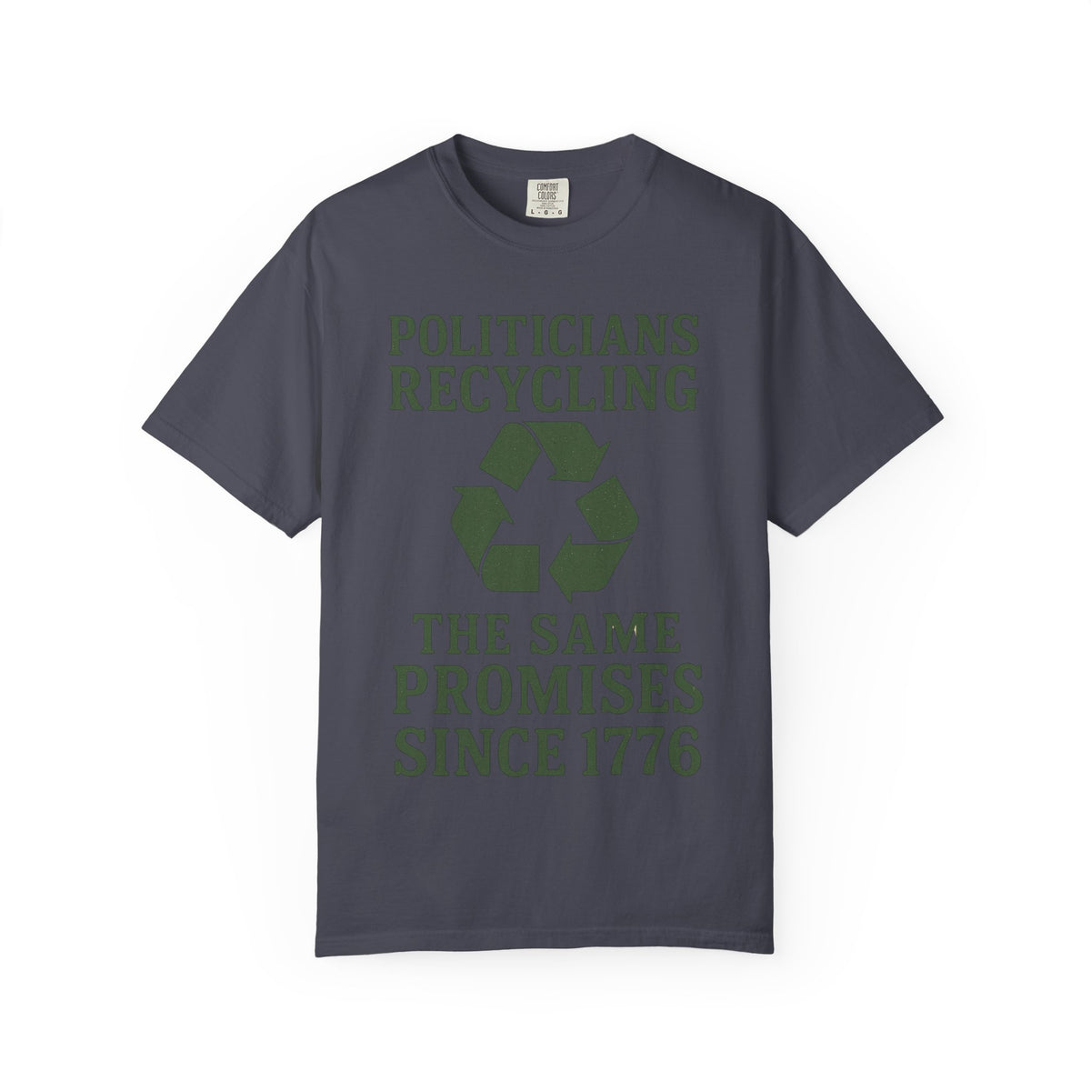 Color: Navy | Politicians Recycling Unisex Garment-Dyed T-shirt