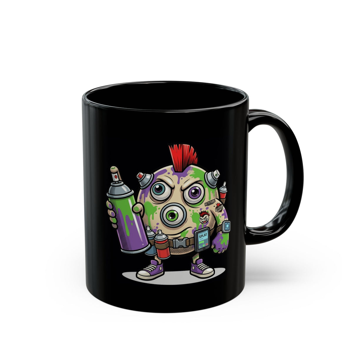 "Graffiti" Black Ceramic Mug