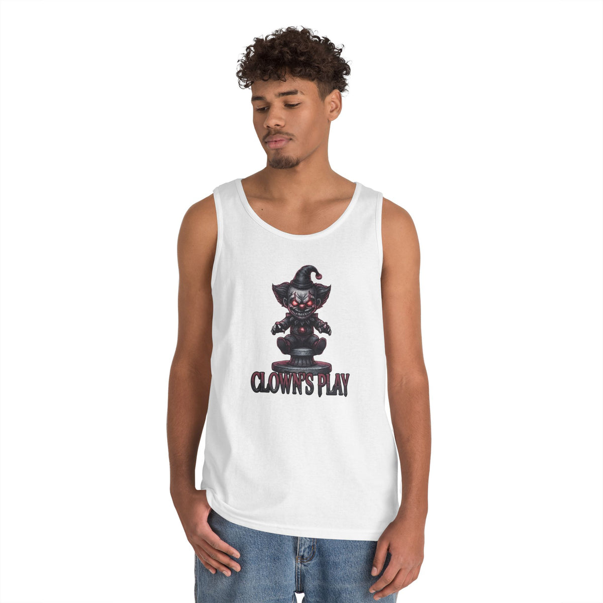 Color: White | Clown Play Tank Top