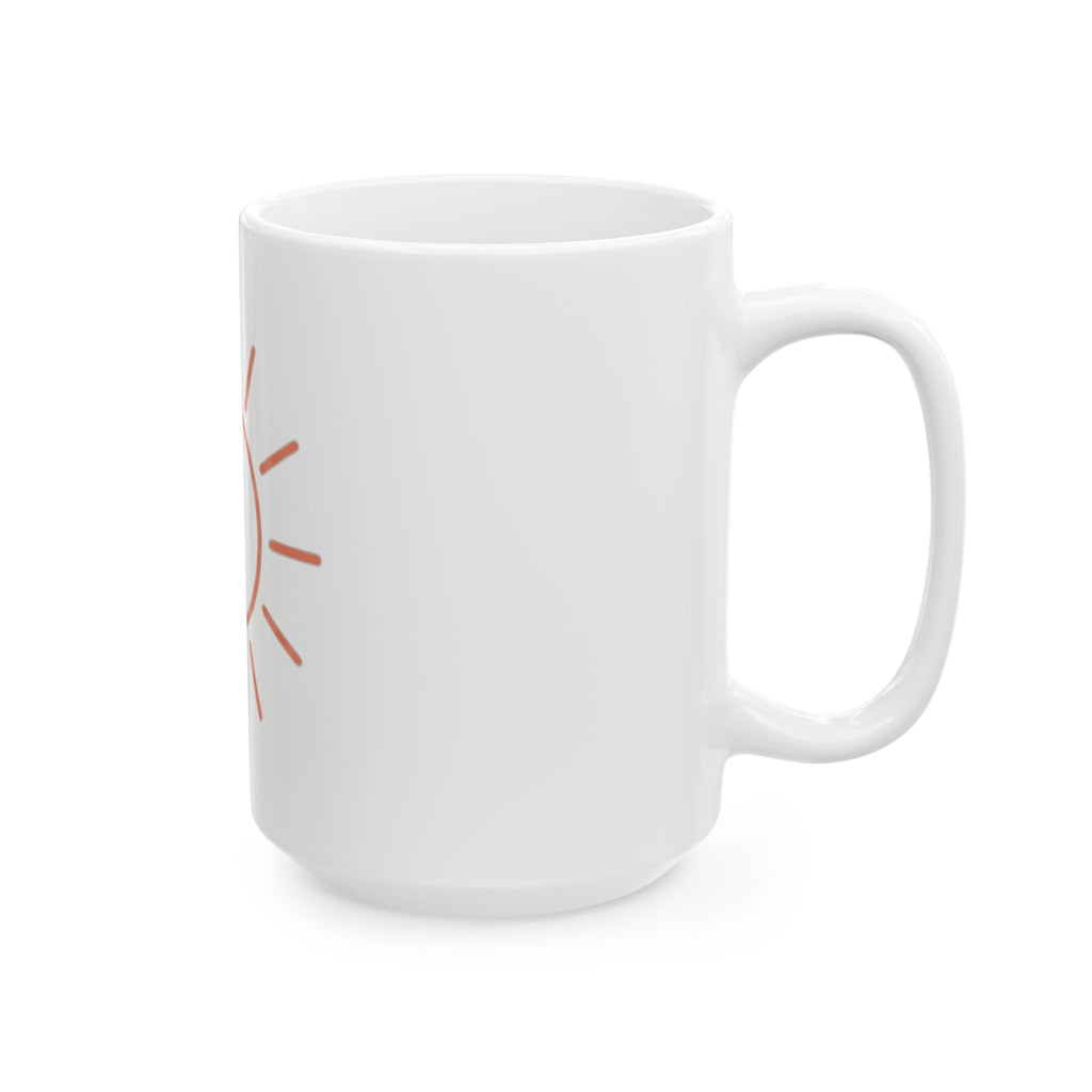 "Sun" White Ceramic Mug — Graphic