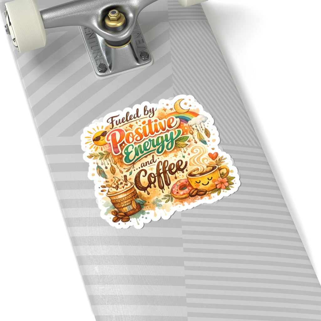 Positive Energy (It's Just Coffee) | Kiss-Cut Sticker — AttitudeShirts