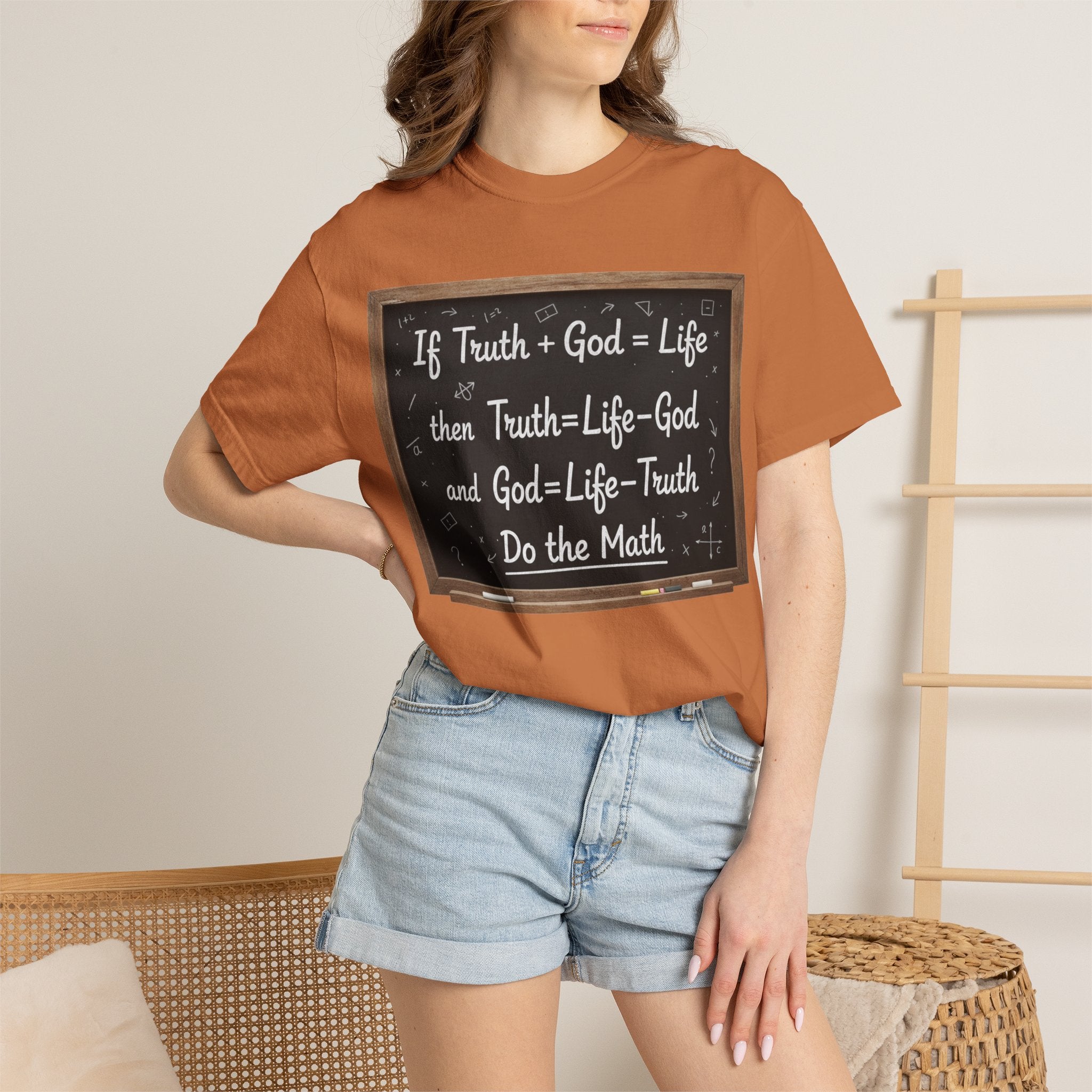 "Do The Math Chalkboard" Unisex Garment-Dyed T-shirt
