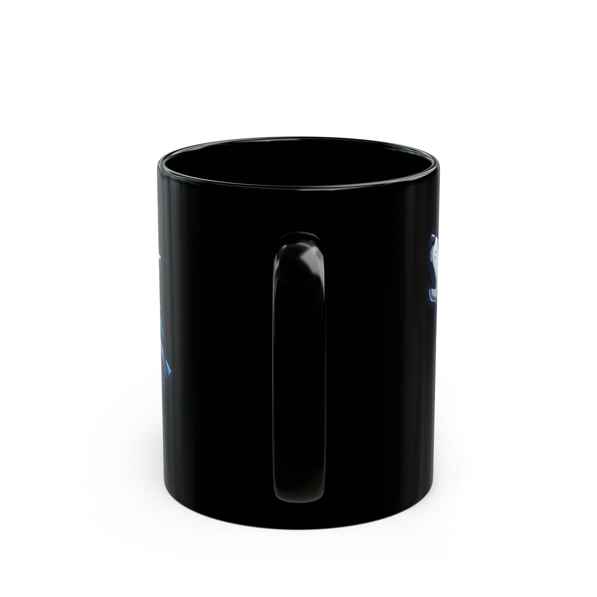 "Cyber Wolf" Black Ceramic Mug — Graphic