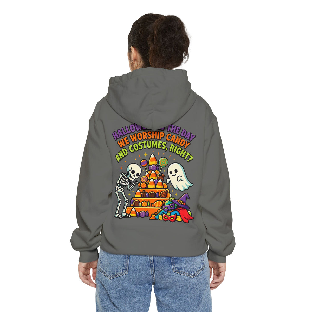 Color: Grey | Worship Candy Garment-Dyed Hoodie