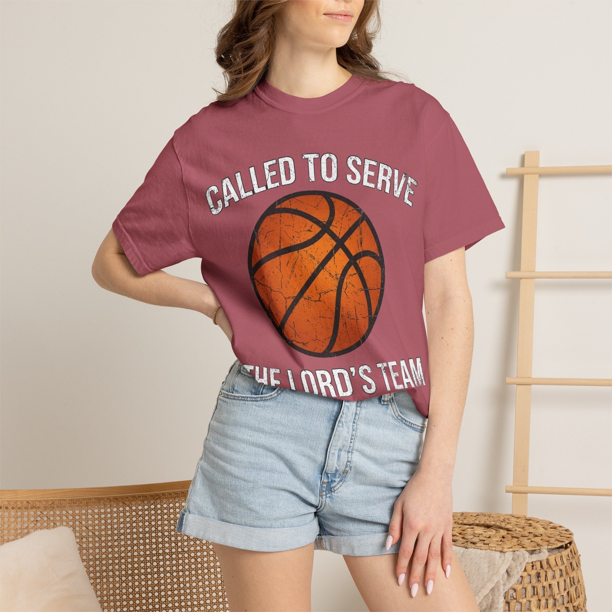 Called To Serve The Lord's Team Christian Basketball T-Shirt - Distressed Religious Sports Tee for Men and Women