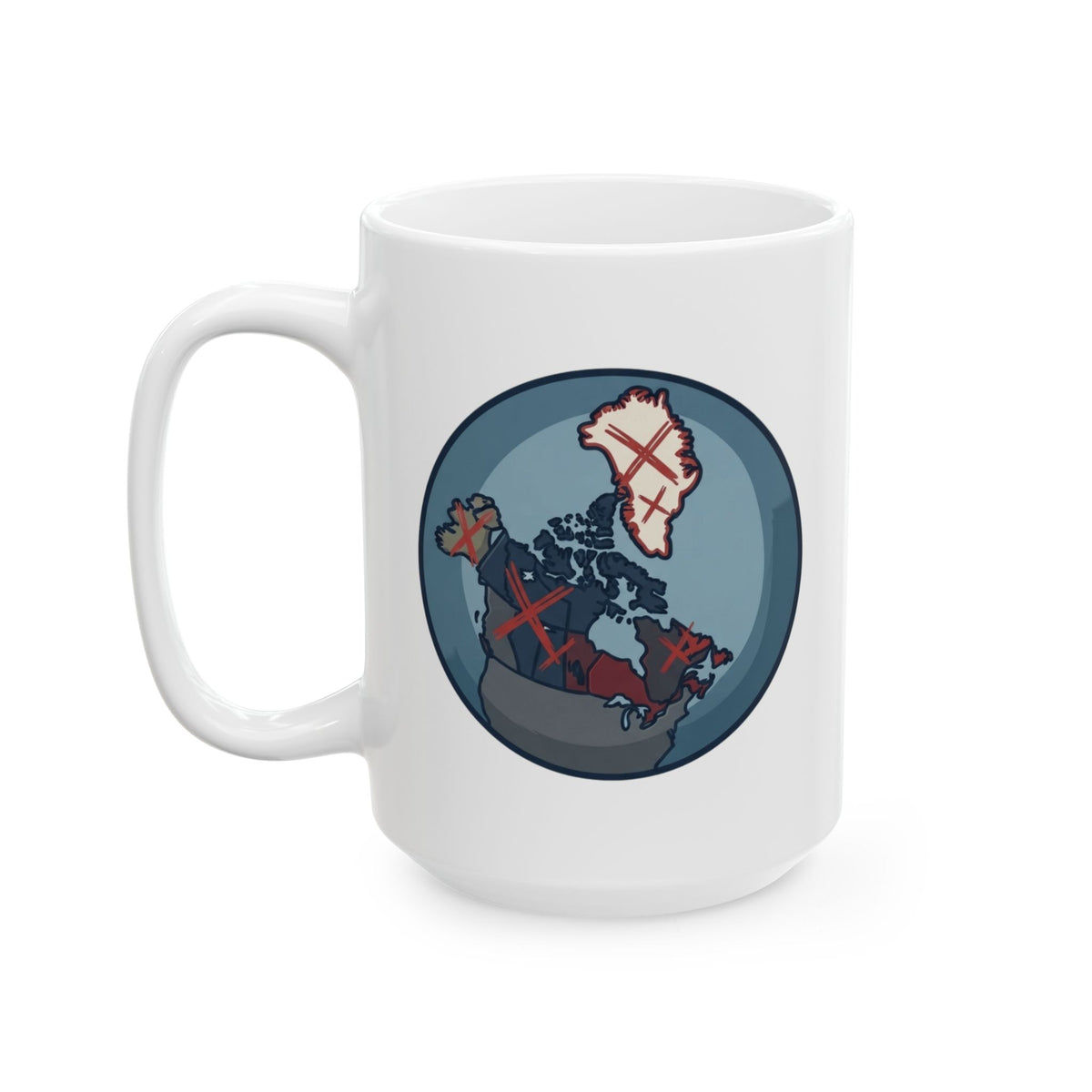 "Loose Talk About Countries That Aren't His" White Ceramic Mug — Graphic