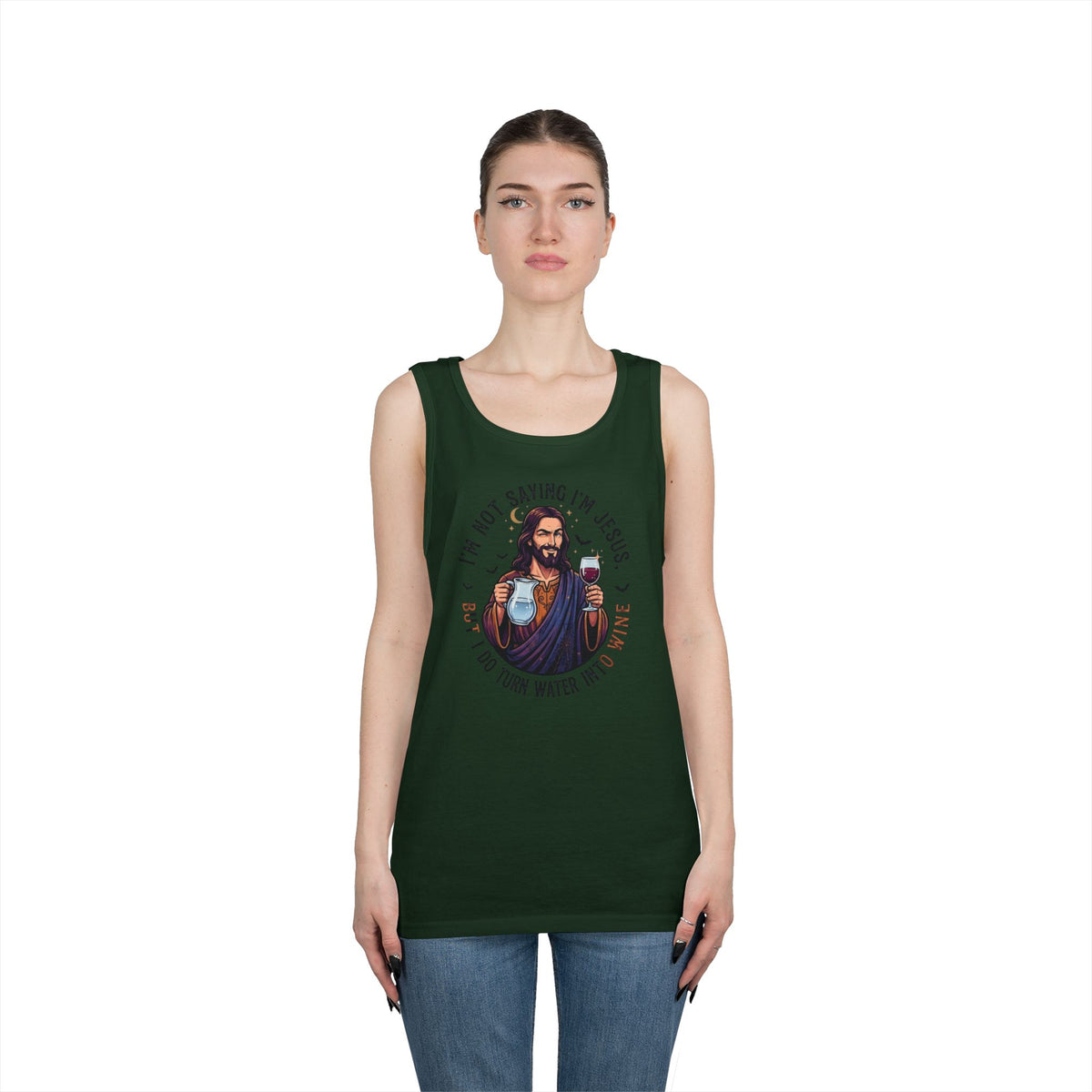 Color: Forest Green | I'm Not Saying I'm Jesus Tank Top