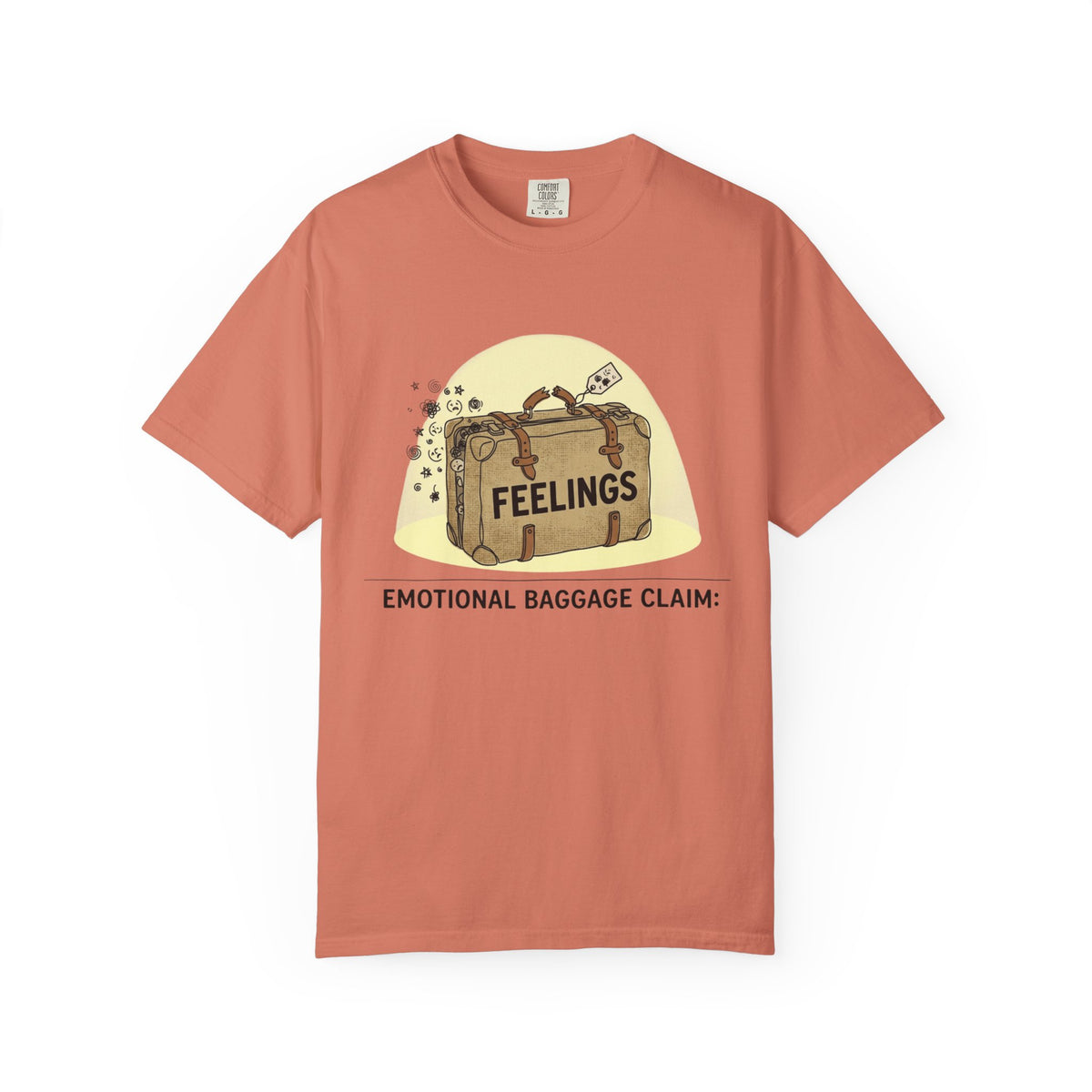 Color: Terracotta | Emotional Baggage Claim Unisex Garment-Dyed T-shirt