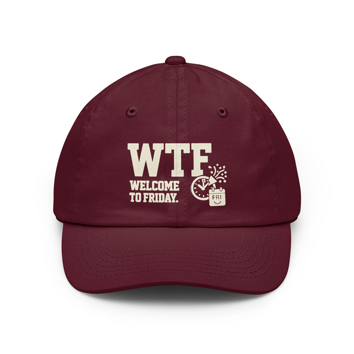 Color: Maroon | Finally Freaking Friday | Dad Hat — AttitudeShirts