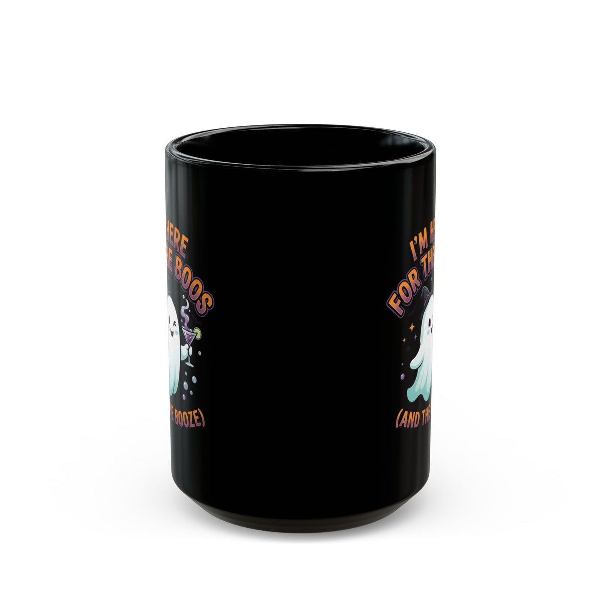 "I'm Here For The Boos" Black Ceramic Mug