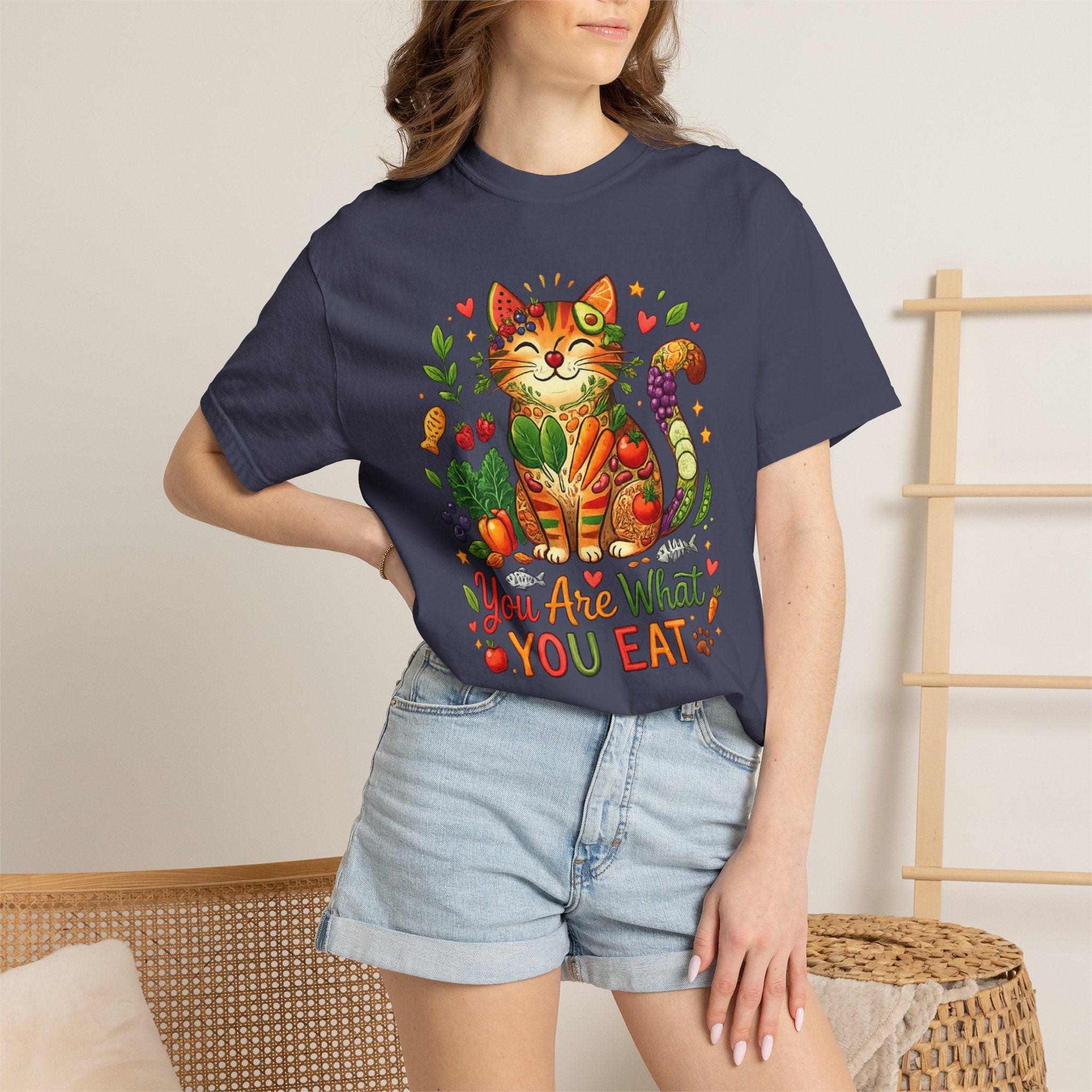 "You Are What You Eat - Cat 2" Unisex Garment-Dyed T-shirt