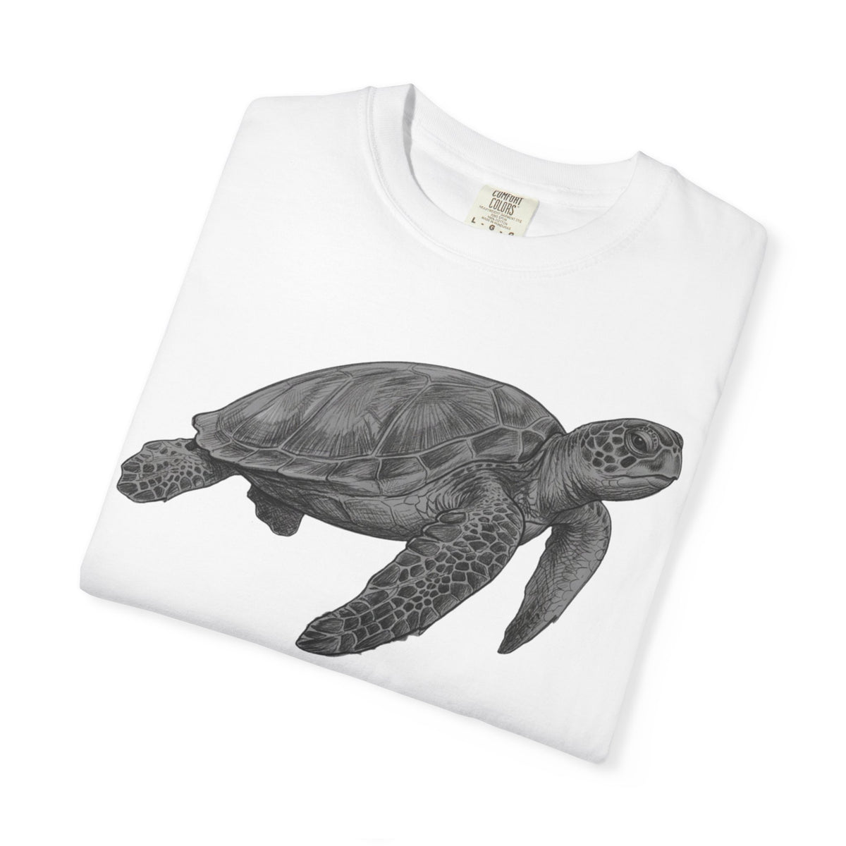 "Pencil Sketch Art Sea Turtle" Unisex Garment-Dyed Tee