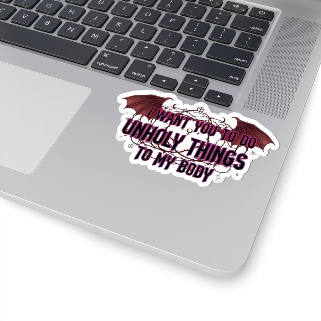 Unholy Things – Sin Responsibly | Kiss-Cut Sticker — AttitudeShirts