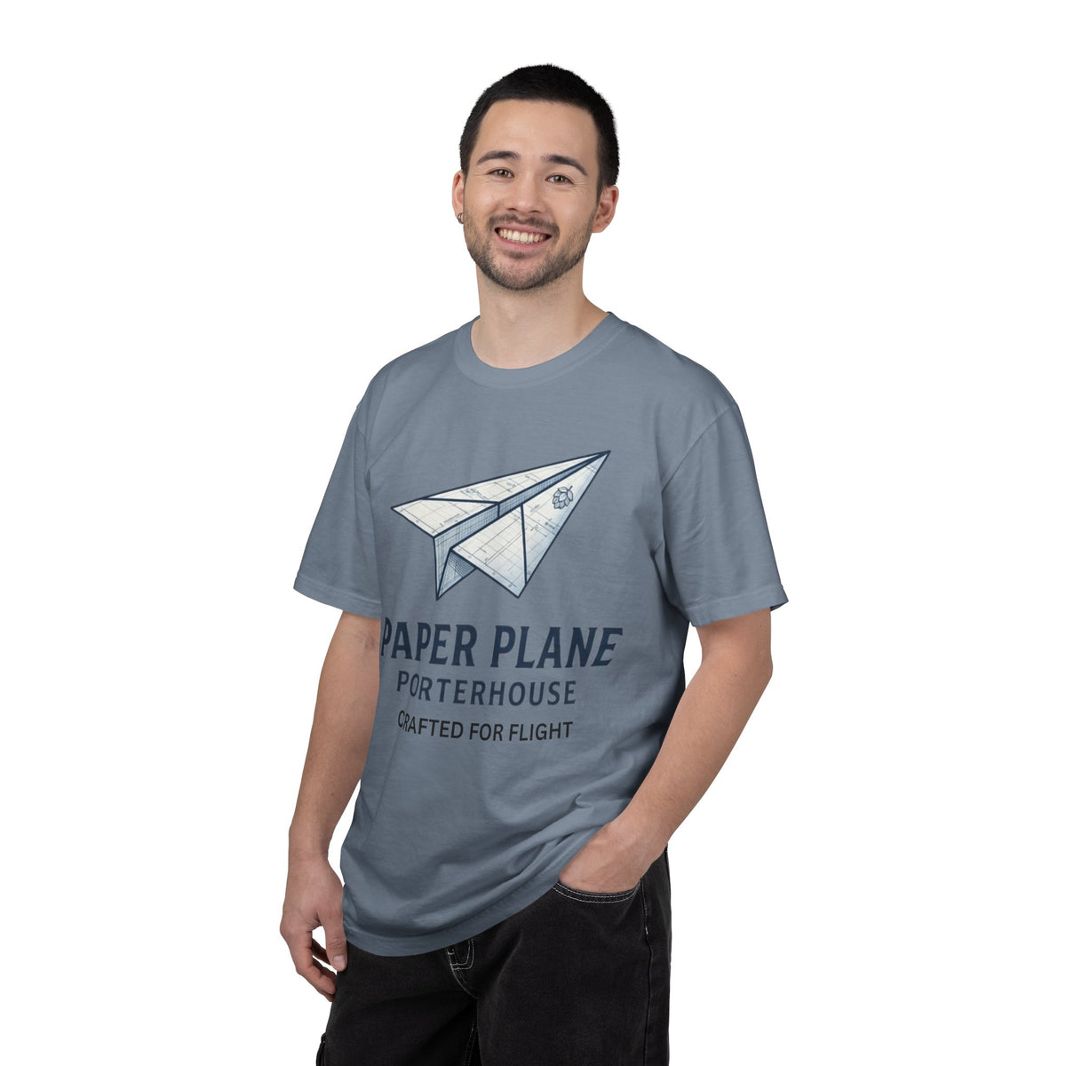 Color: Blue Jean | Paper Plane Porterhouse Unisex Garment-Dyed Tee