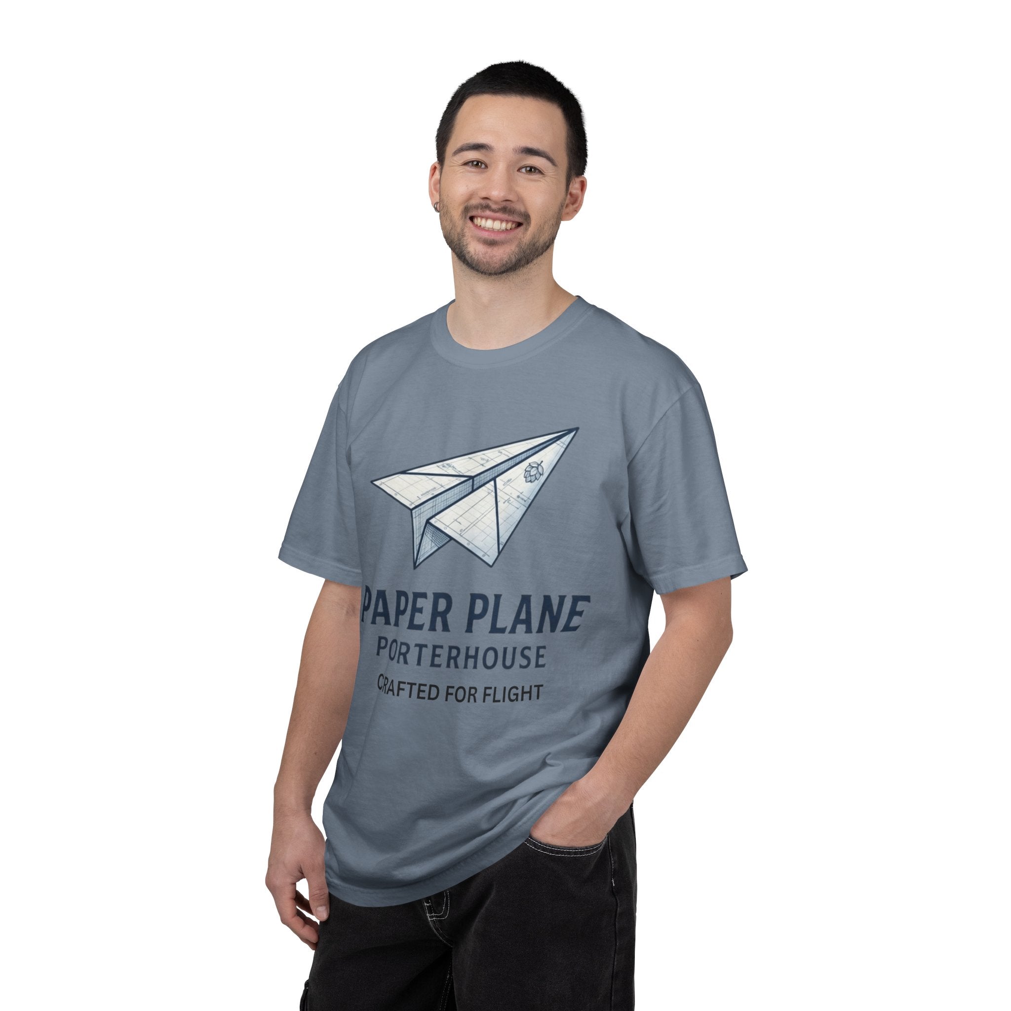 "Paper Plane Porterhouse" Unisex Garment-Dyed Tee
