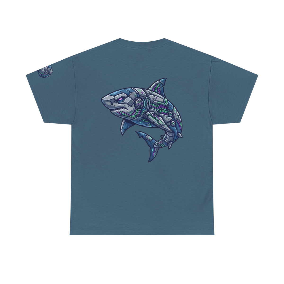 Color: Indigo Blue | Cyber Shark Premium Graphic Tee