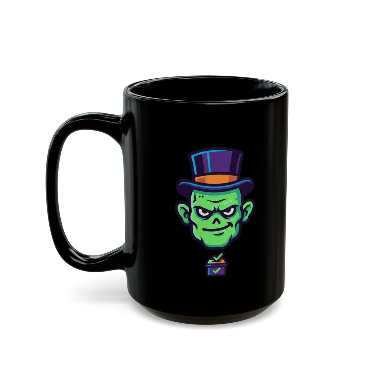 "Spooky-Fy Politics" Black Ceramic Mug — Graphic