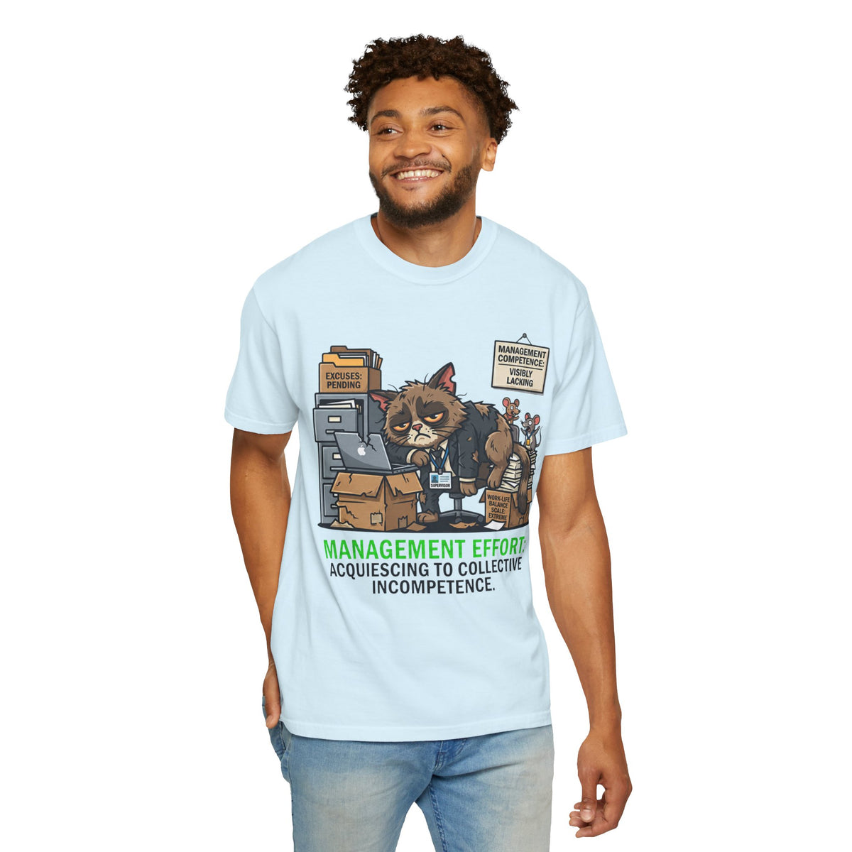 Color: Chambray | Acquiescing to Collective Incompetence Unisex Garment-Dyed Tee